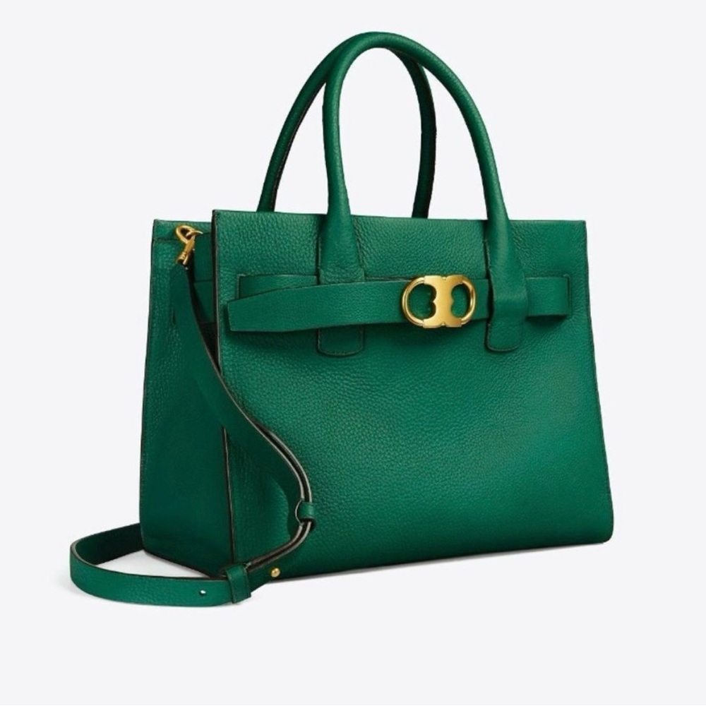 Tory Burch Gemini Link Leather Tote in Melachite - Picture 2 of 16